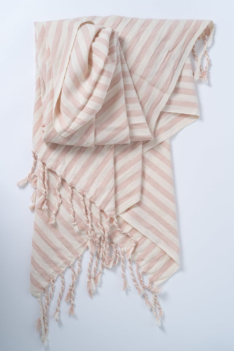 Girit Salmon Cotton Linen Towel-zoom-