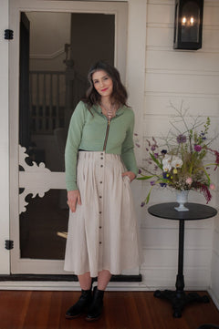 Trices Skirt in Oat Cotton Crinkle - Aware House