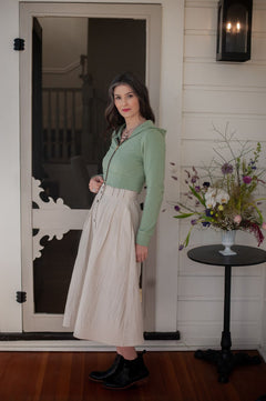 Trices Skirt in Oat Cotton Crinkle - Aware House
