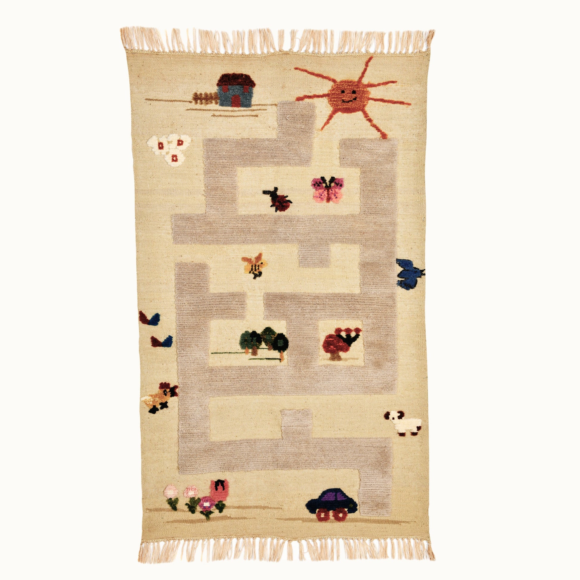Labyrinth Kids Rug | Handmade Wool Rug for Nursery, Playrooms & Children’s Rooms - Aware House