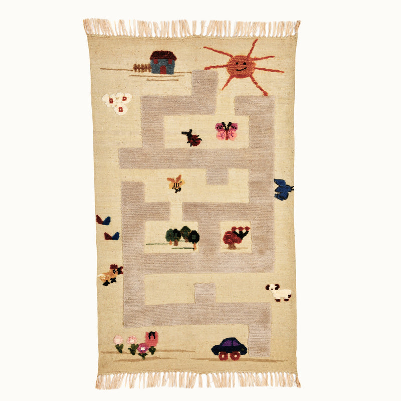 Labyrinth Kids Rug | Handmade Wool Rug for Nursery, Playrooms & Children’s Rooms-zoom-