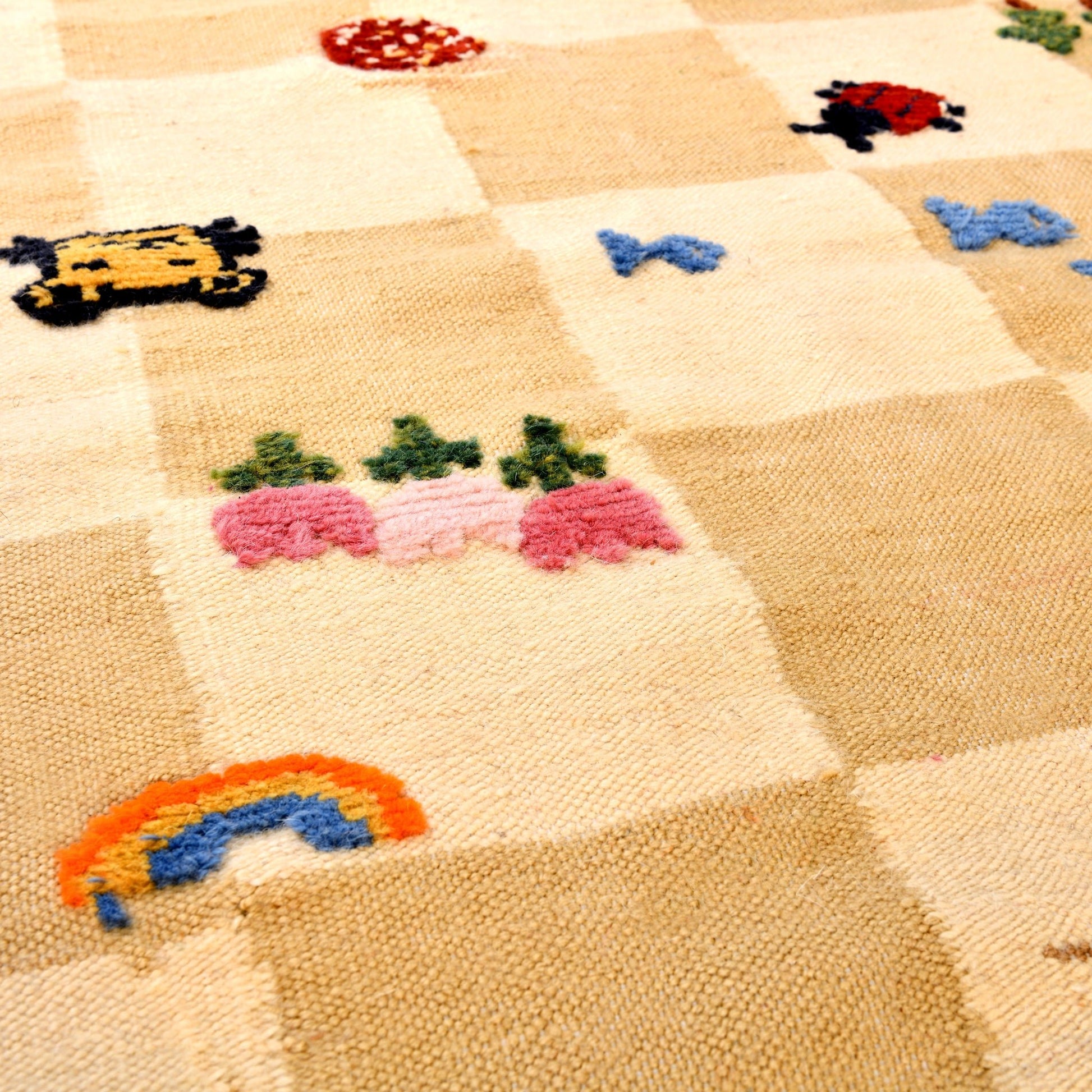 Squares Kids Rug | Handmade Wool Rug for Nursery, Playrooms & Children’s Rooms - Aware House