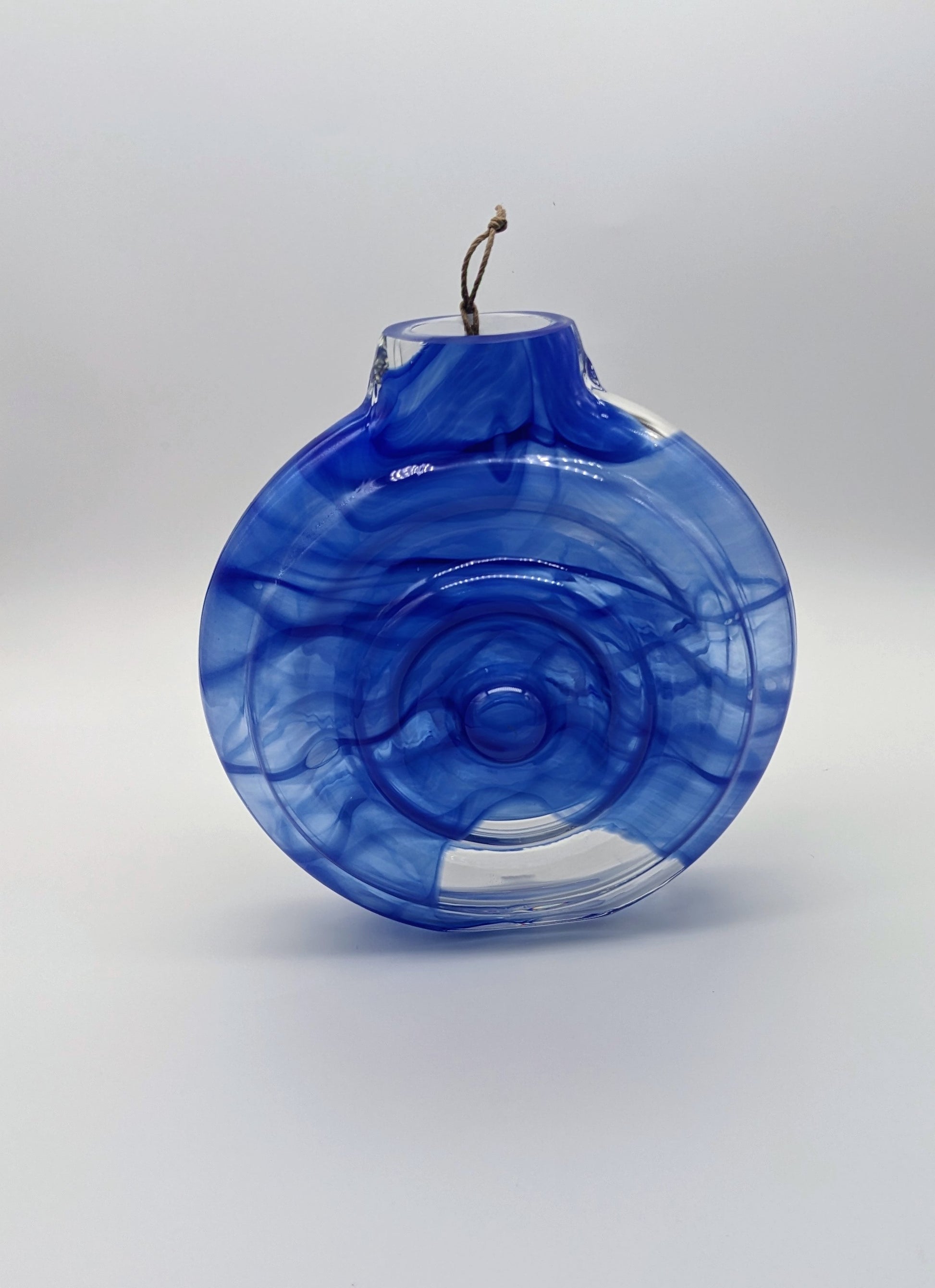 Deep Blue Hanging Ripple Vase-7