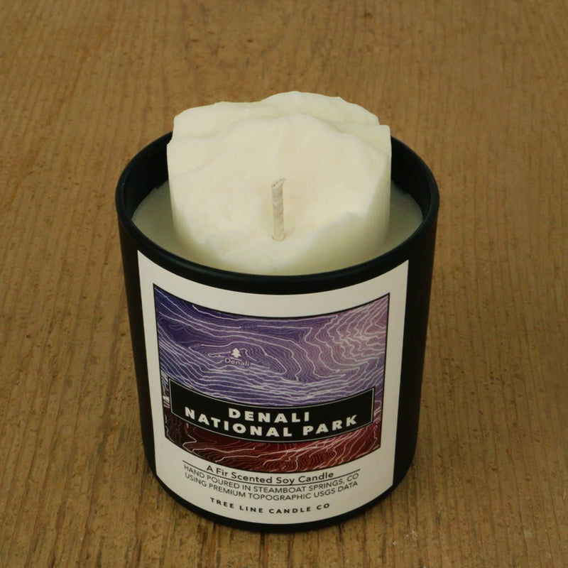 Denali National Park Candle | Fir Scented Soy Candle with 3D Denali-zoom-