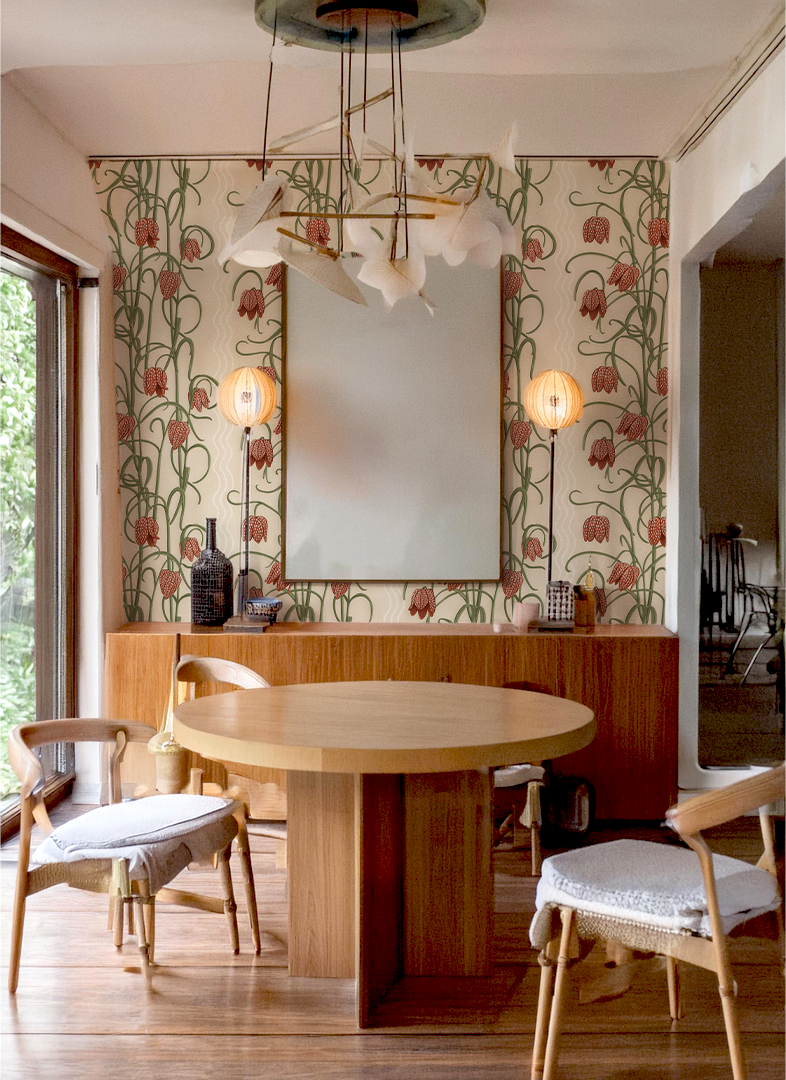 Campanas Wallpaper, neutral and burnt orange-zoom-