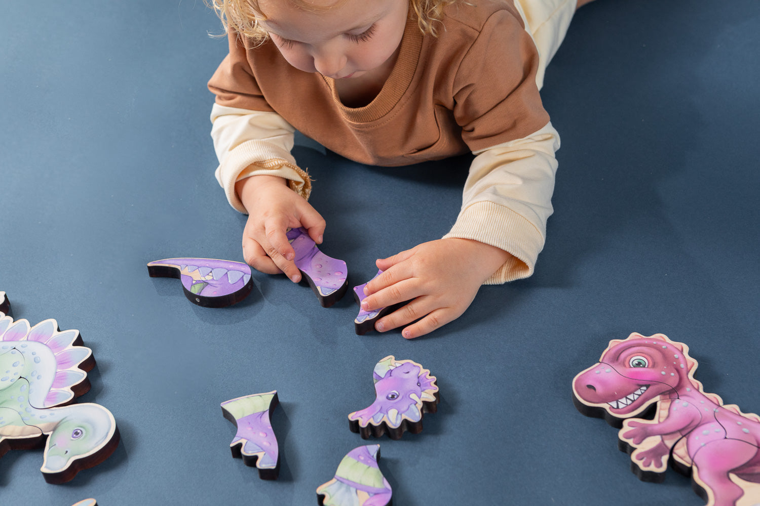 Dinosaur Magnetic Wooden Puzzle Set with Cotton Bag-zoom-4