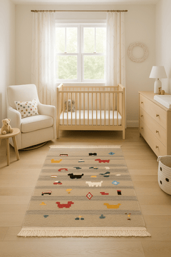 Doodle Dogs Kids Rug | Handmade Wool Rug for Nursery, Playrooms & Children’s Rooms - Aware House