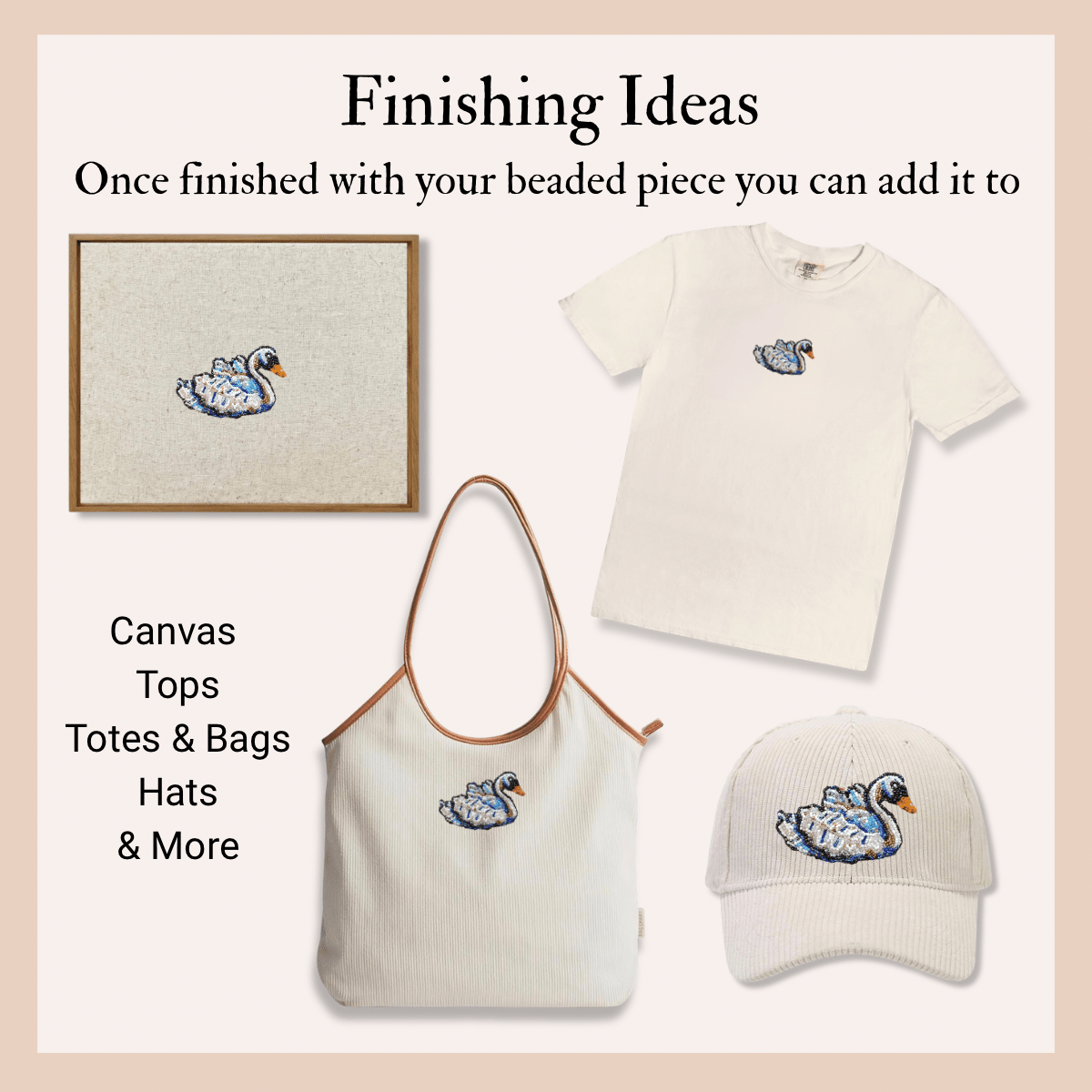 Swan Beaded Art Kit - Aware House - Heather Freitas -