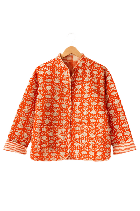 The Charlotte Jacket in Orange Marigold