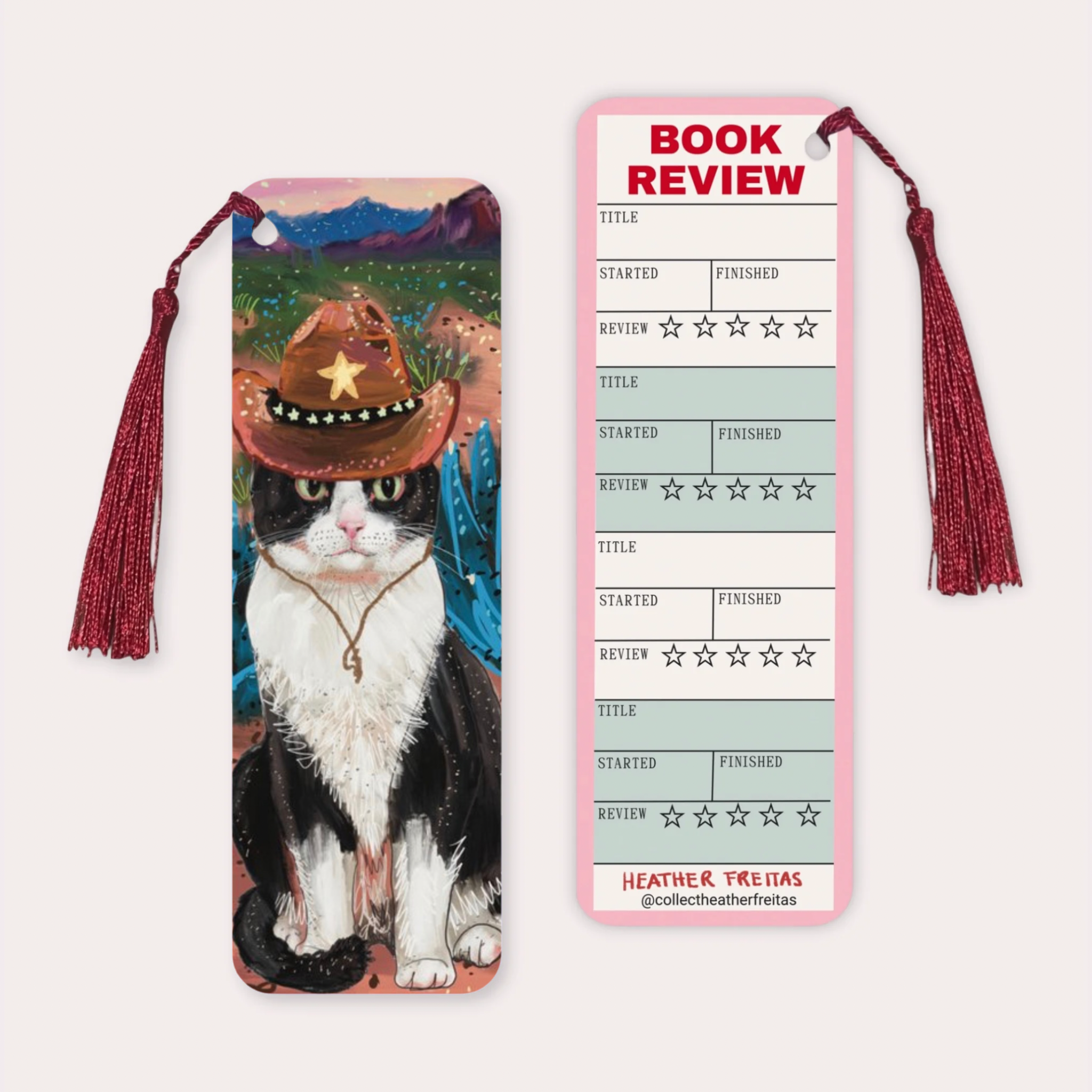 Cowboy Cat Soft Touch Premium Bookmark-zoom-1