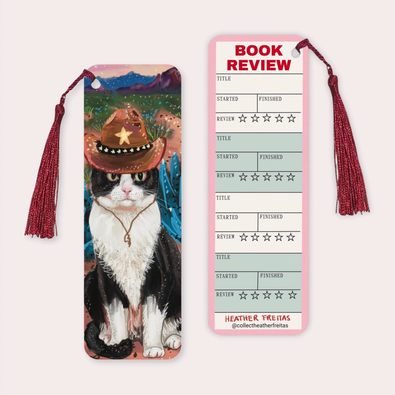 Cowboy Cat Soft Touch Premium Bookmark-zoom-