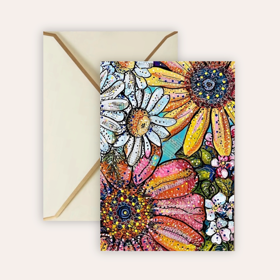 Flower Power Greeting Card Fine Art Print