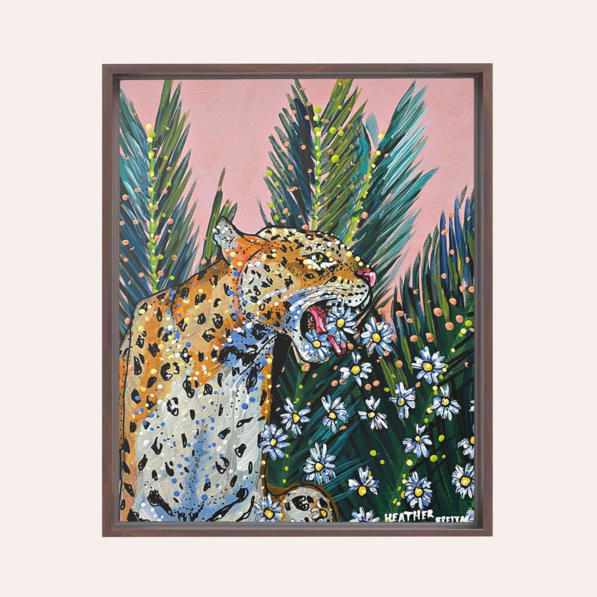 Jaguar Daisy | Framed Fine Art Canvas Print | Multiple Sizes