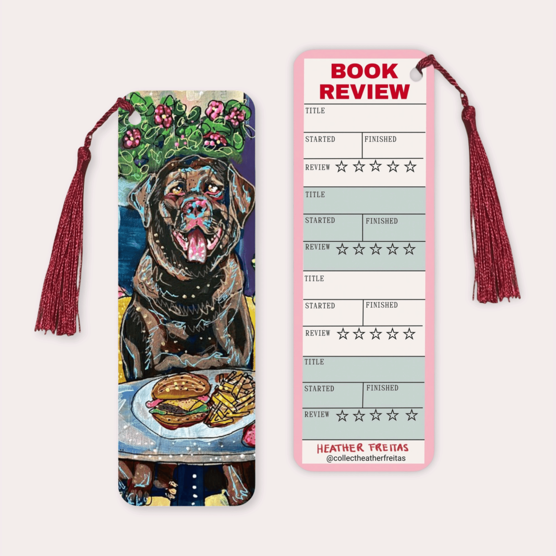 Chocolate Labrador Dining Soft Touch Premium Bookmark - Aware House