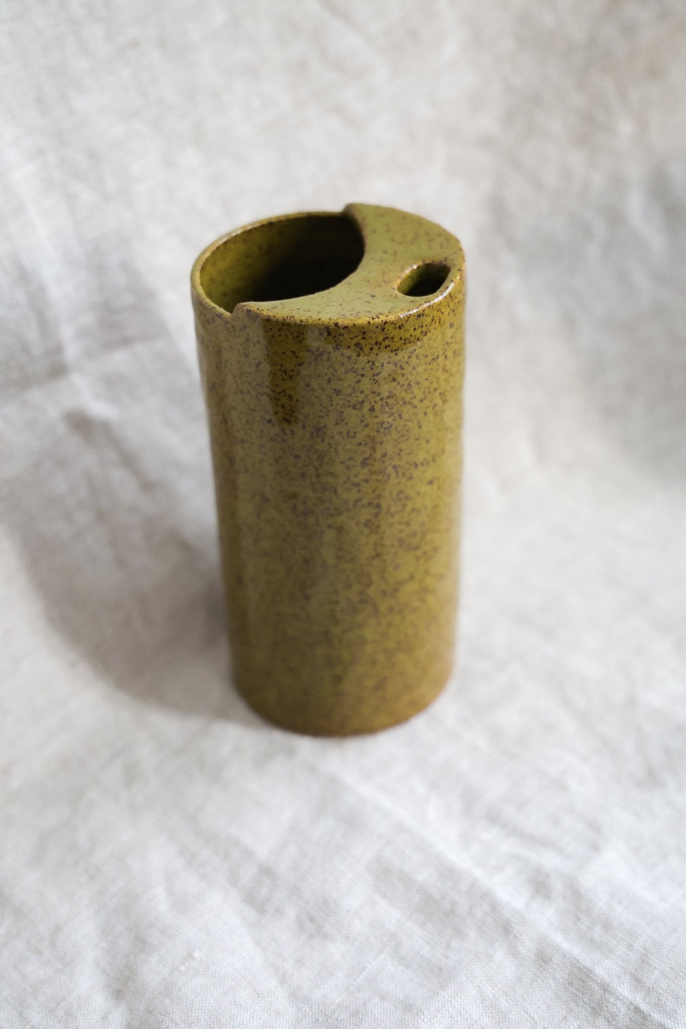 Crescent Moon Travel Mug | Olive Green Stoneware - Aware House