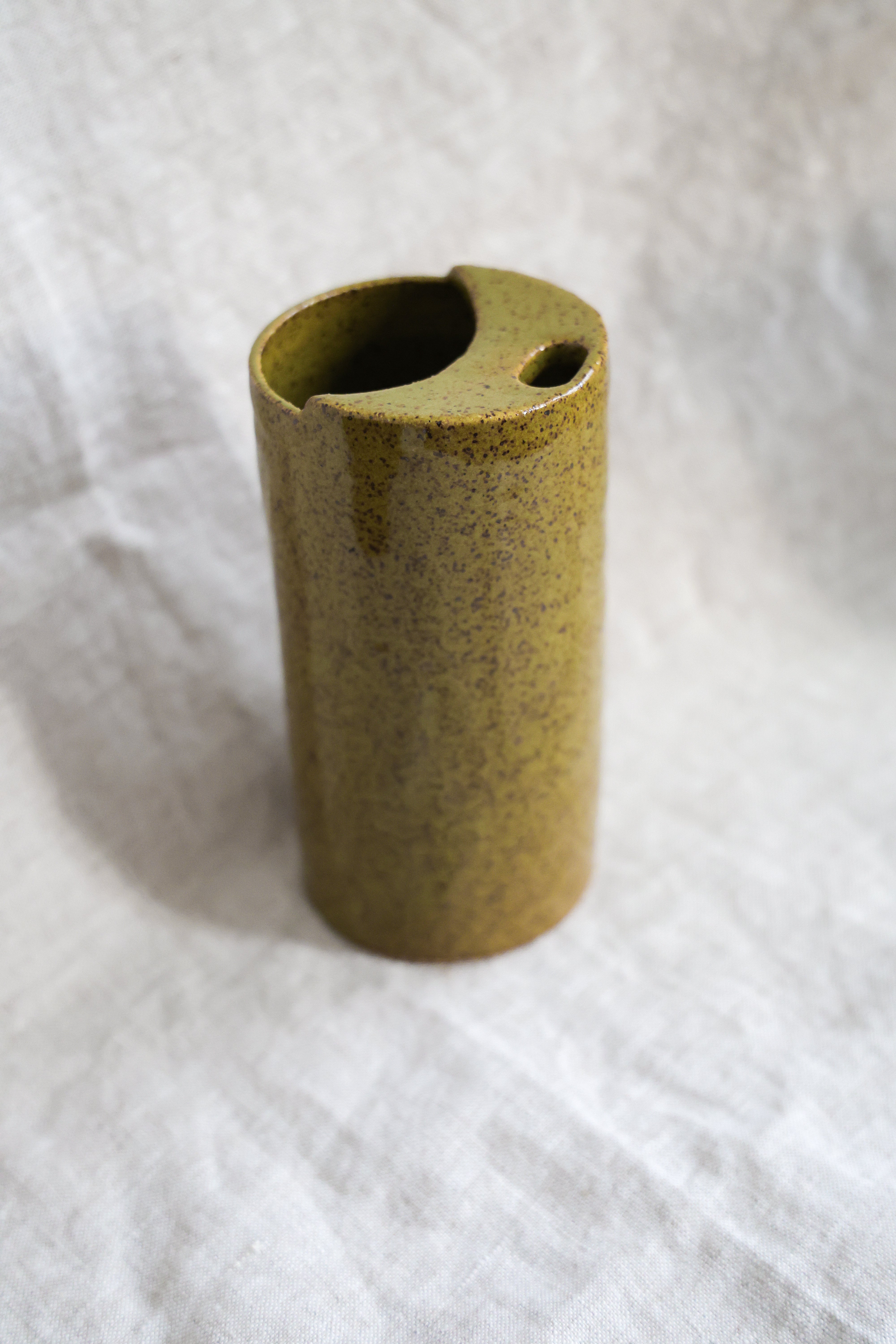 Crescent Moon Travel Mug | Olive Green Stoneware-zoom-1