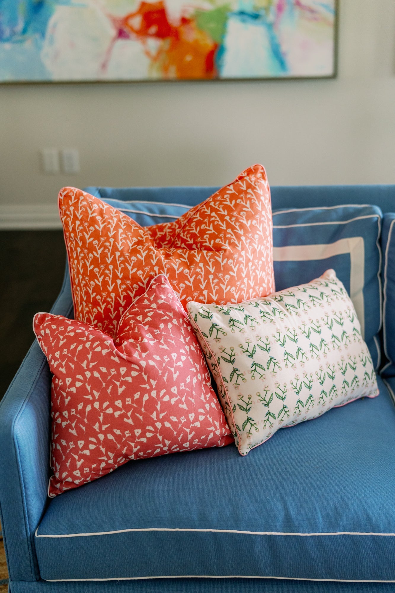 Genevieve Throw Pillow in Hot Pink