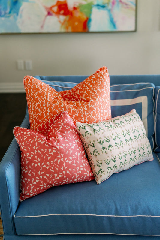 Genevieve Throw Pillow in Hot Pink