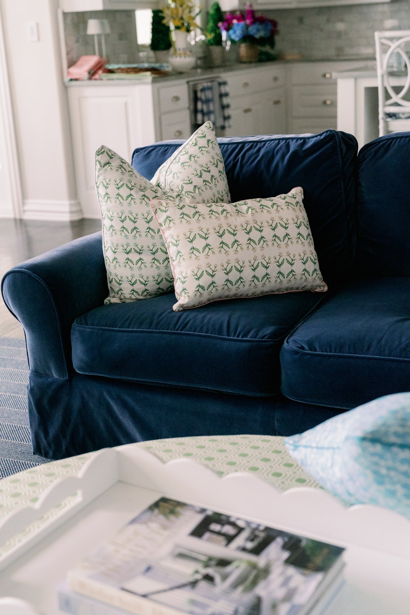 Petite Antonia Throw Pillow in Sage & Pink