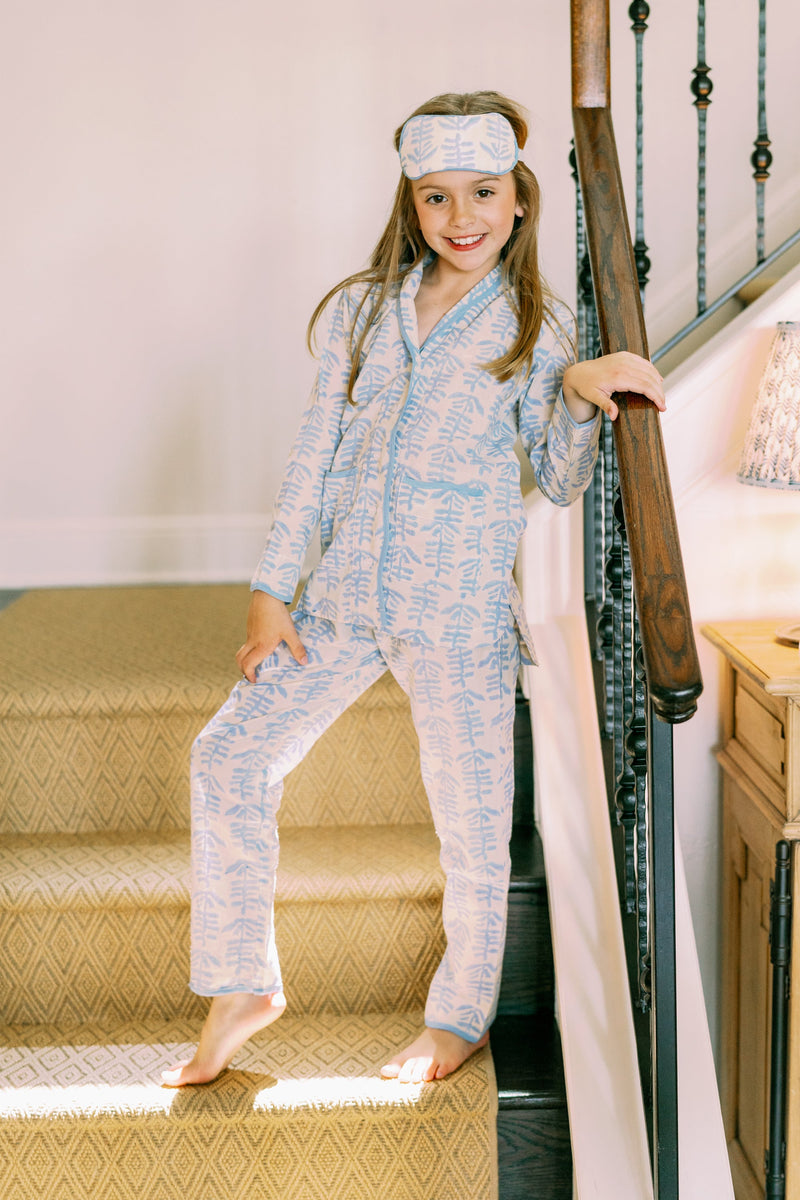 Mini Trellis Pajama (Blue)-zoom-