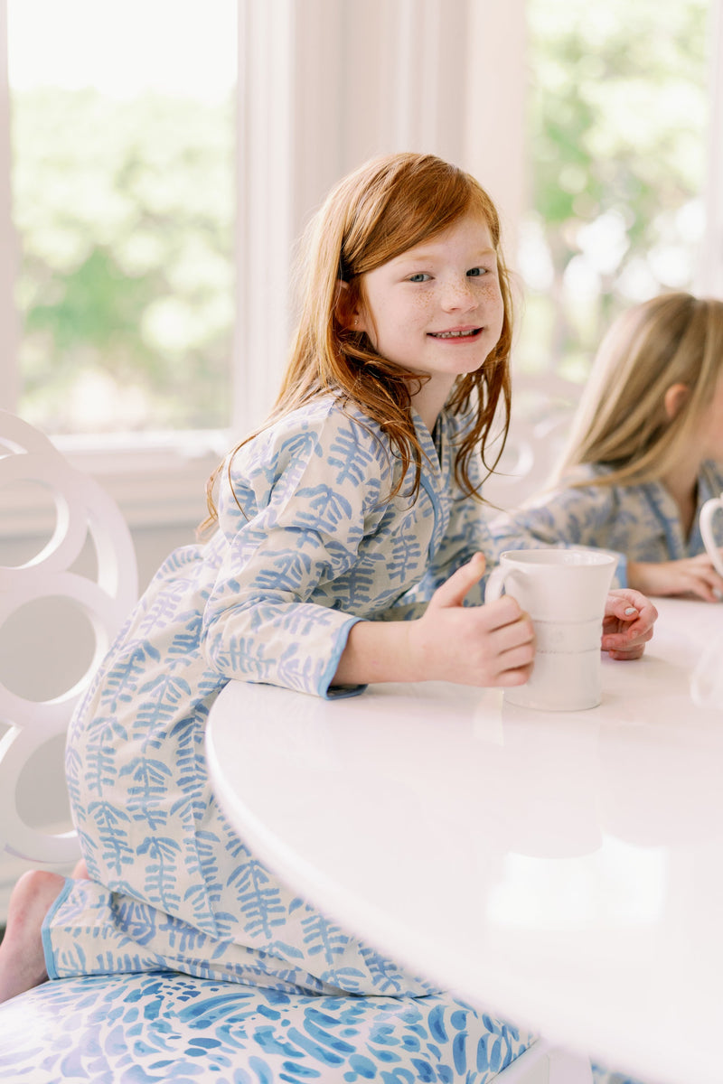 Mini Trellis Pajama (Blue)-zoom-