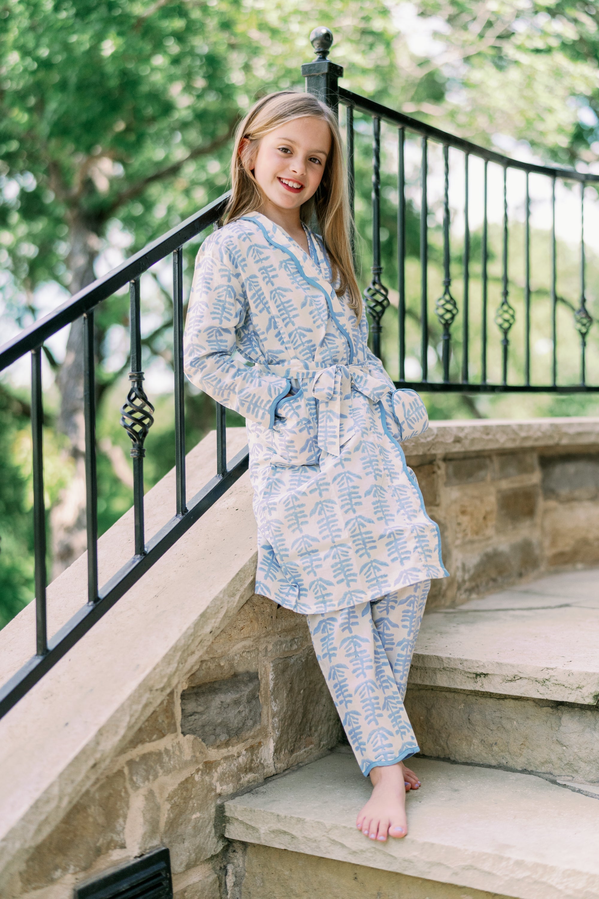 Mini Trellis Robe (Blue)-zoom-1