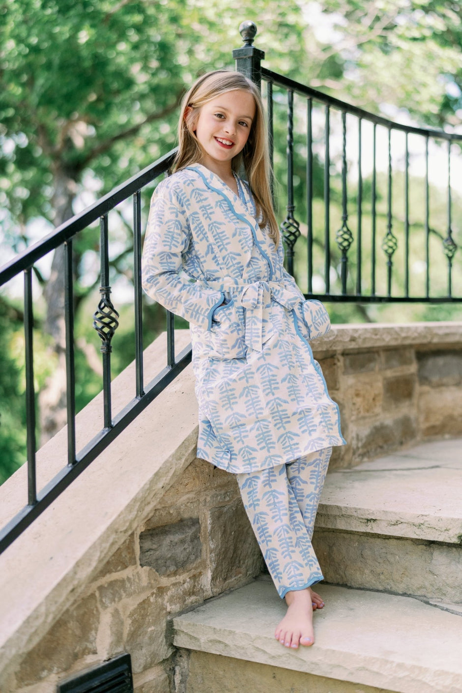 Mini Trellis Robe (Blue) - Aware House - Erin Donahue Tice - 