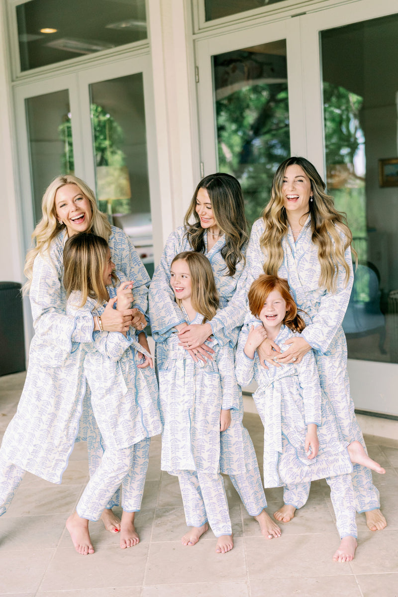 Mini Trellis Pajama (Blue)-zoom-