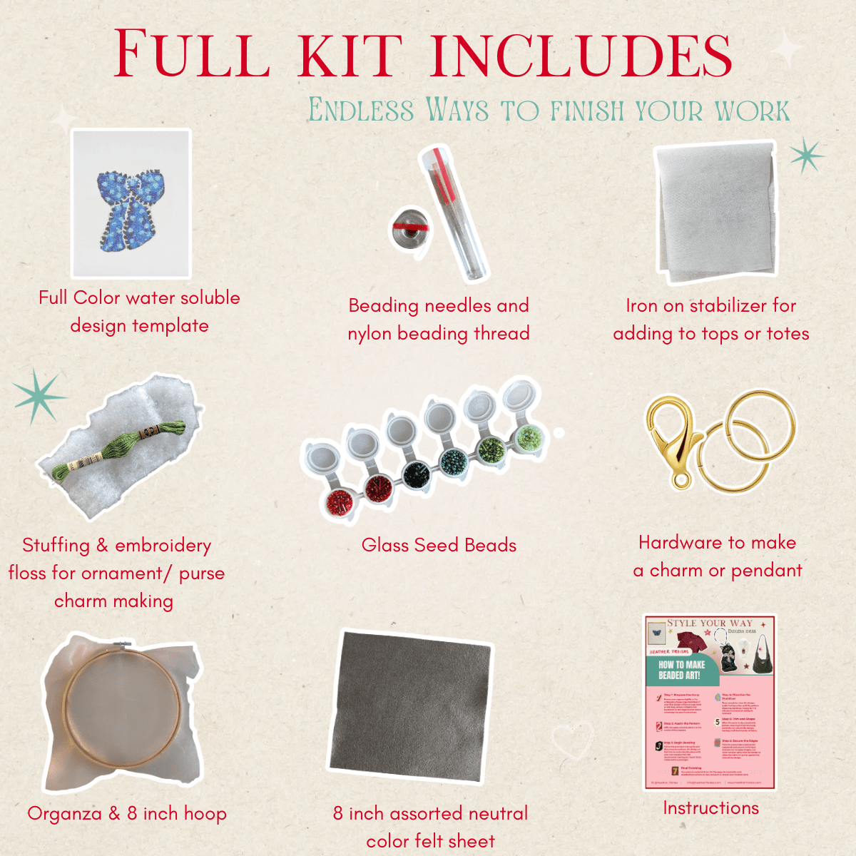 Blue Ribbon Beaded Art Kit - Aware House