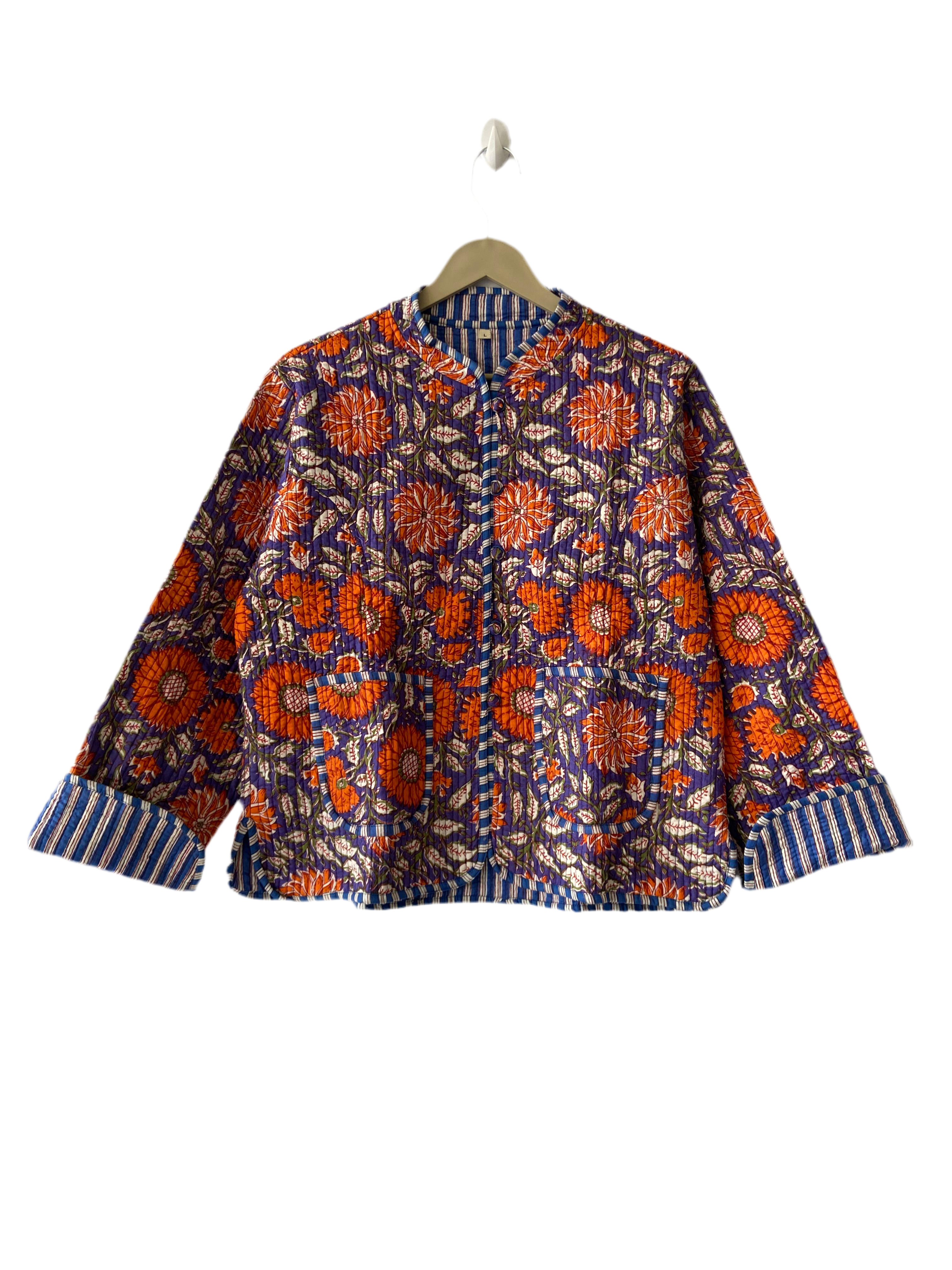 The Charlotte Jacket in Purple and Orange Blossom-zoom-1