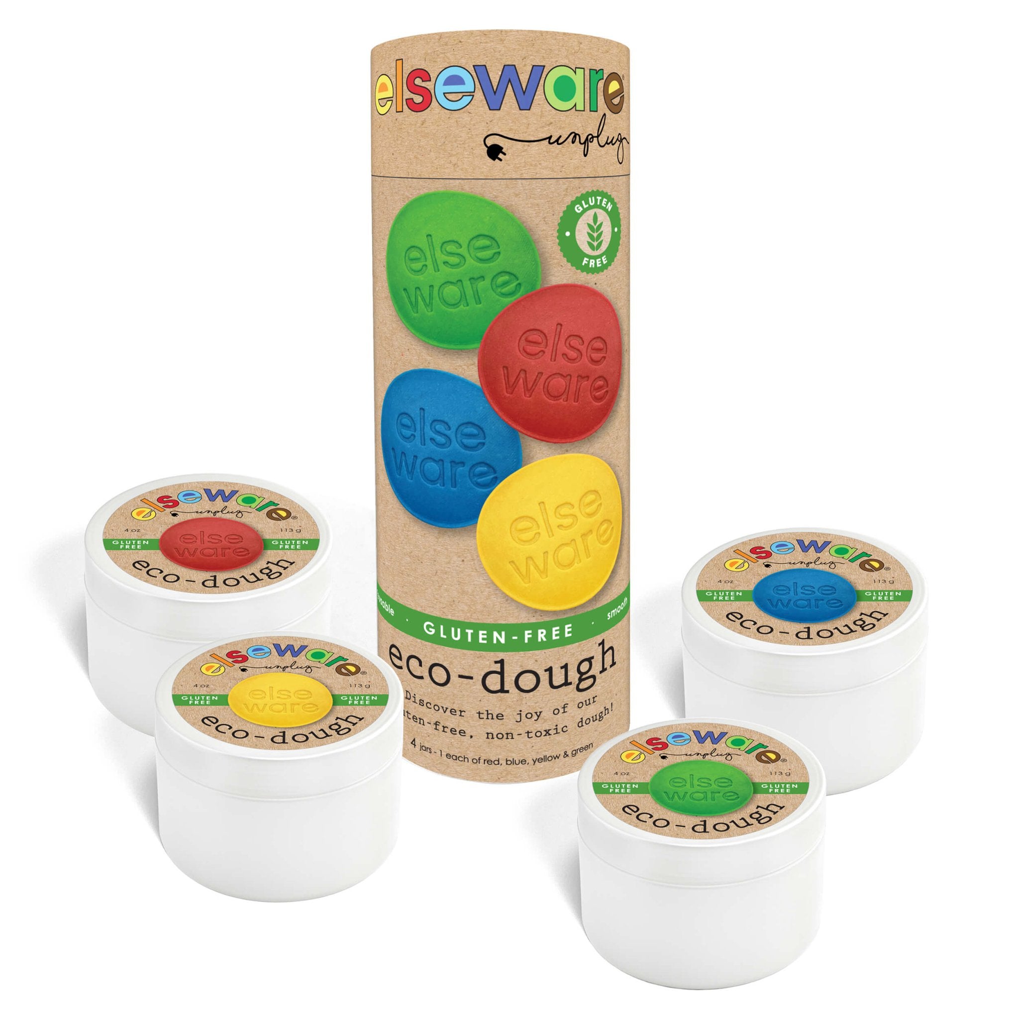 Eco-Dough 4pk Gluten Free | Natural, Non-Toxic Sensory Toy - Aware House - elseware unplug -