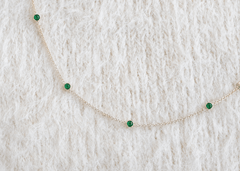 May Birthstone Emerald Bracelet | Sterling Silver & Gold Gemstone Jewelry - Aware House