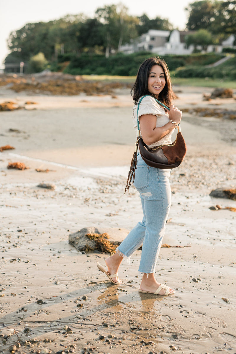 Sling Bag in Brown Leather-zoom-