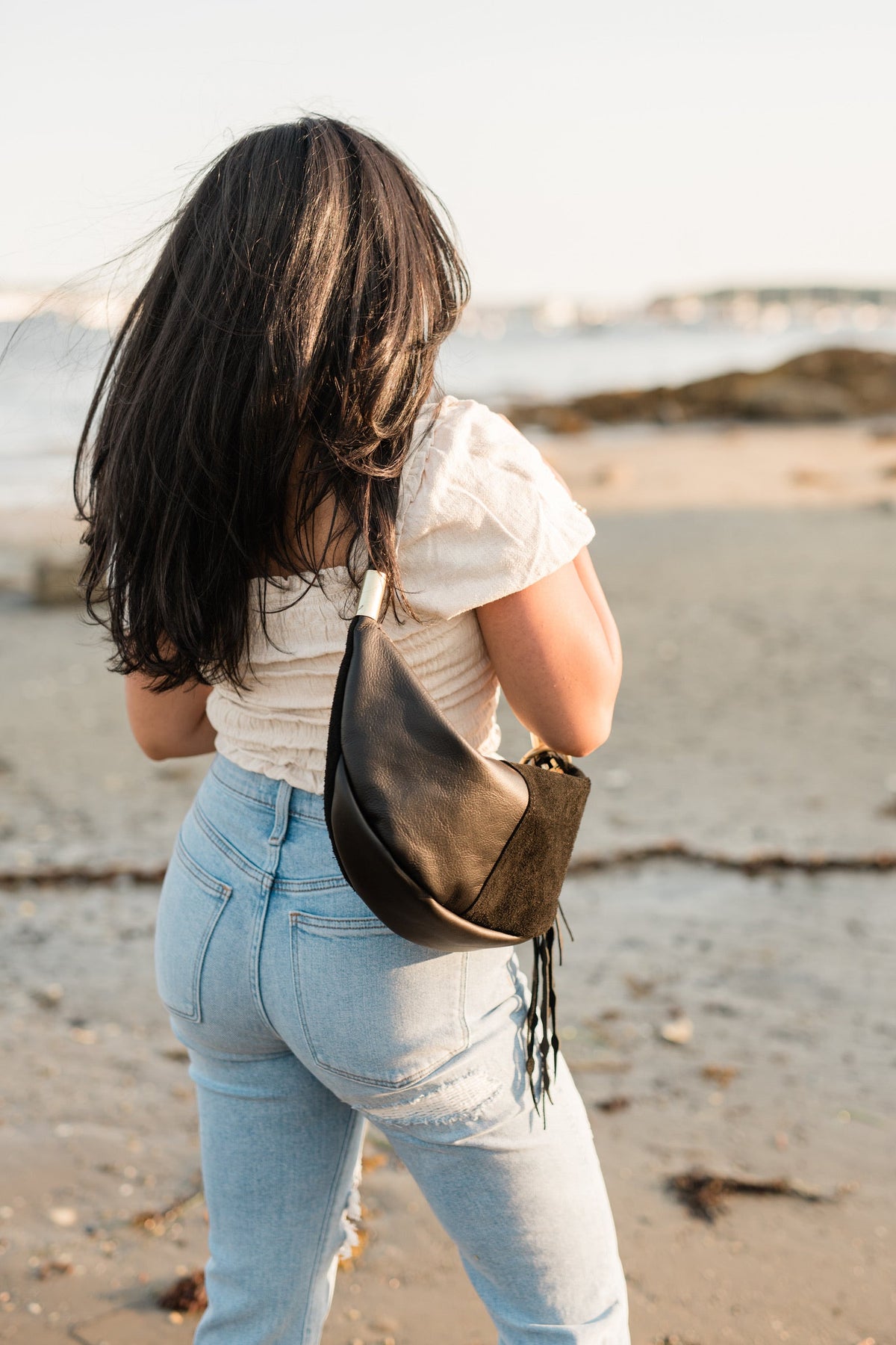 Sling Bag in Black Leather-9