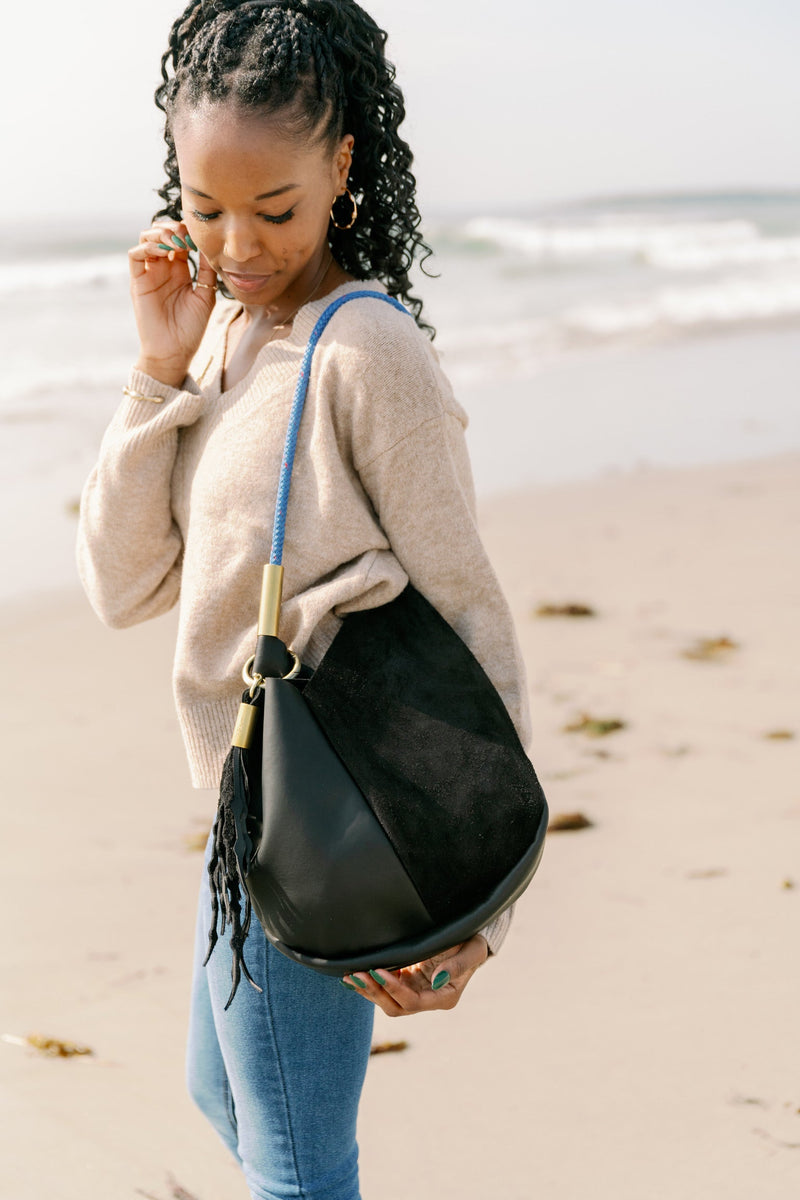 Mermaid Purse in Black Leather-zoom-