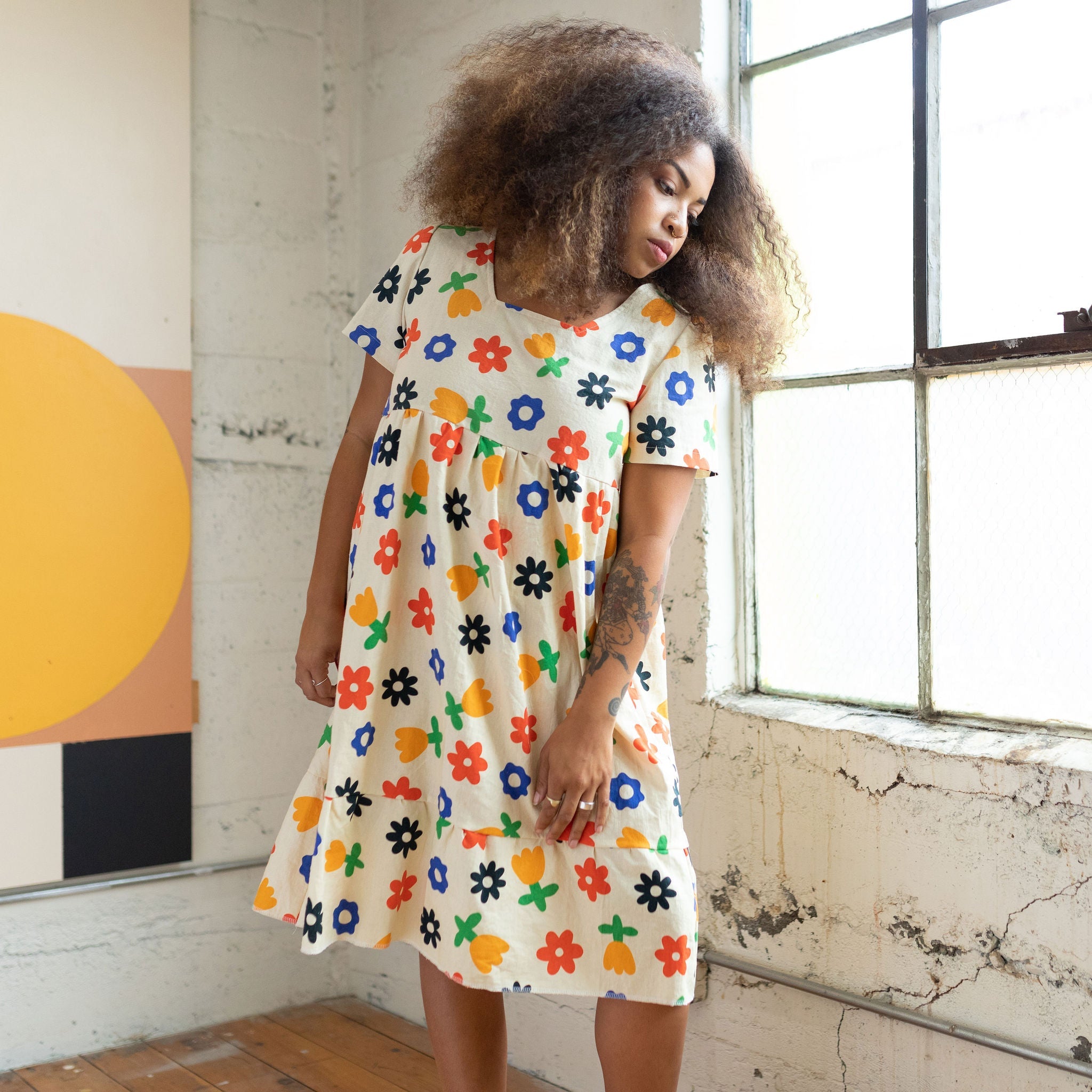Billie Dress | Floral Cream-zoom-3