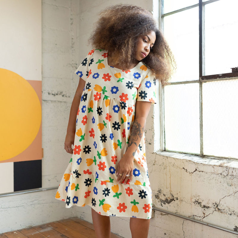 Billie Dress | Floral Cream-zoom-