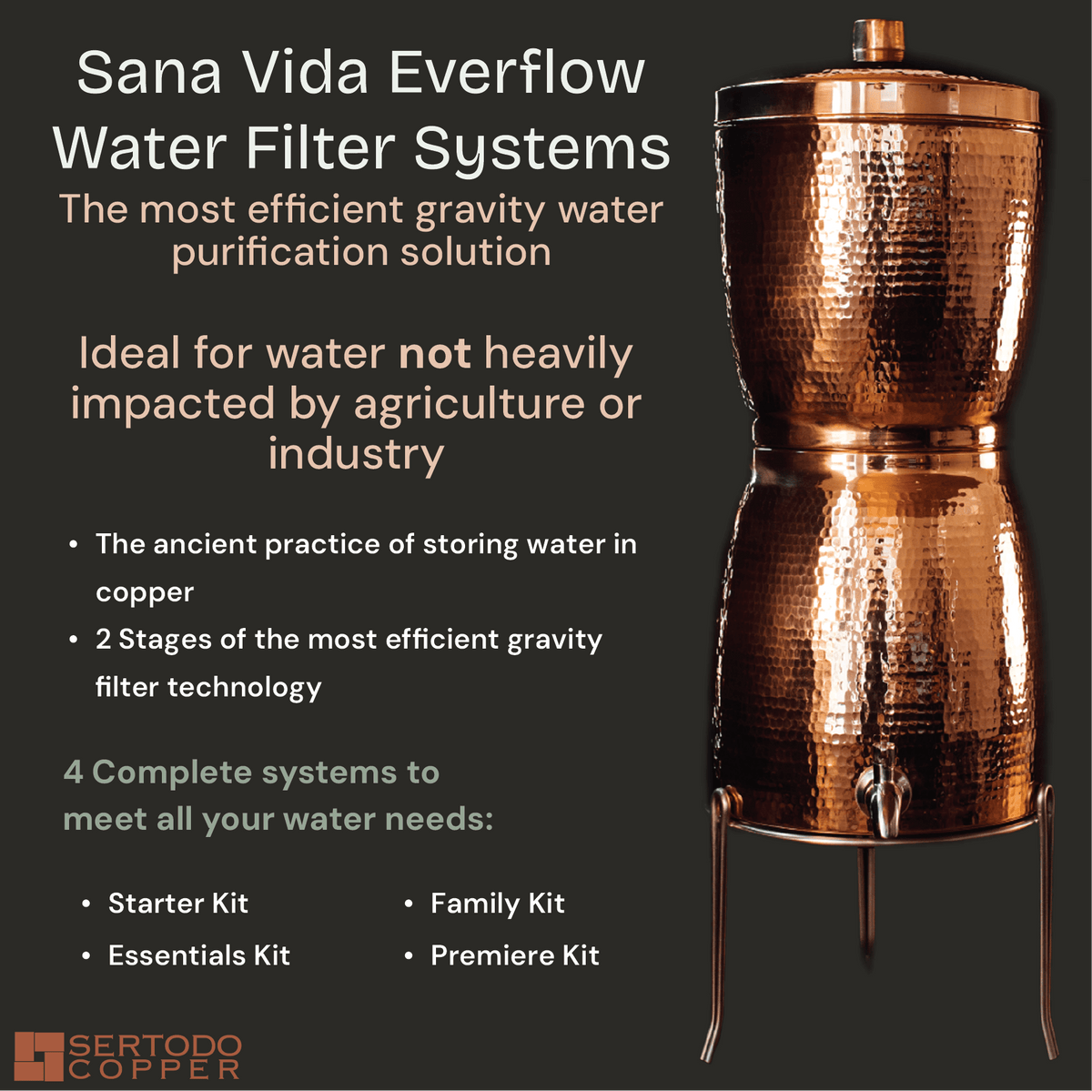Sana Vida Copper Water Filtration Systems - Aware House - Sertodo -