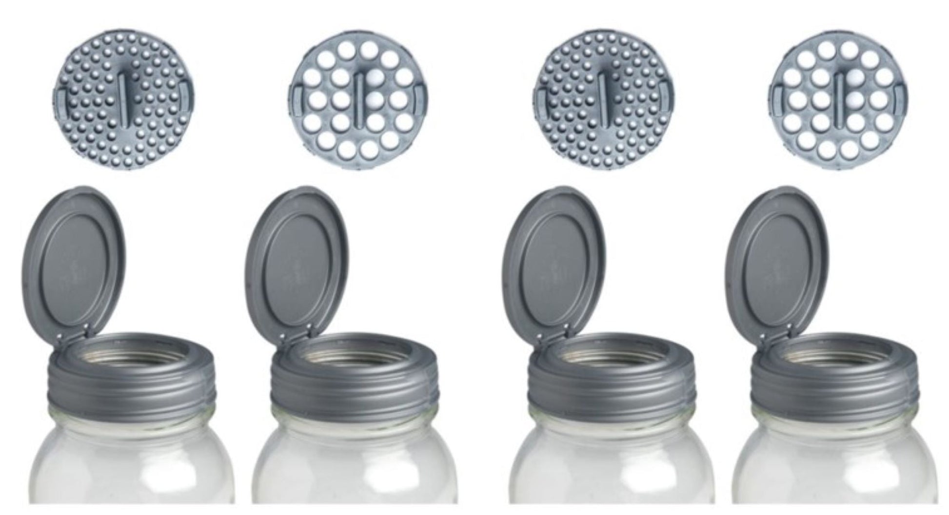 reCAP® Mason Jar Shaker Lid For Spices, Regular Mouth, 4-pack-6