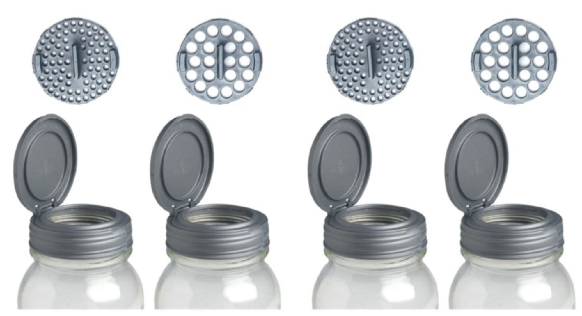 reCAP® Mason Jar Shaker Lid For Spices, Regular Mouth, 4-pack-zoom-6