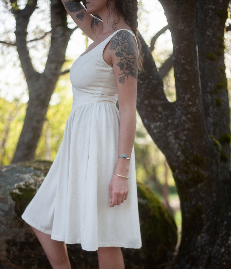 Agnes Dress in Oat Linen-zoom-