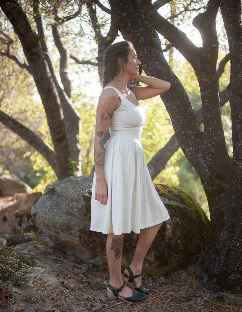 Agnes Dress in Oat Linen-zoom-