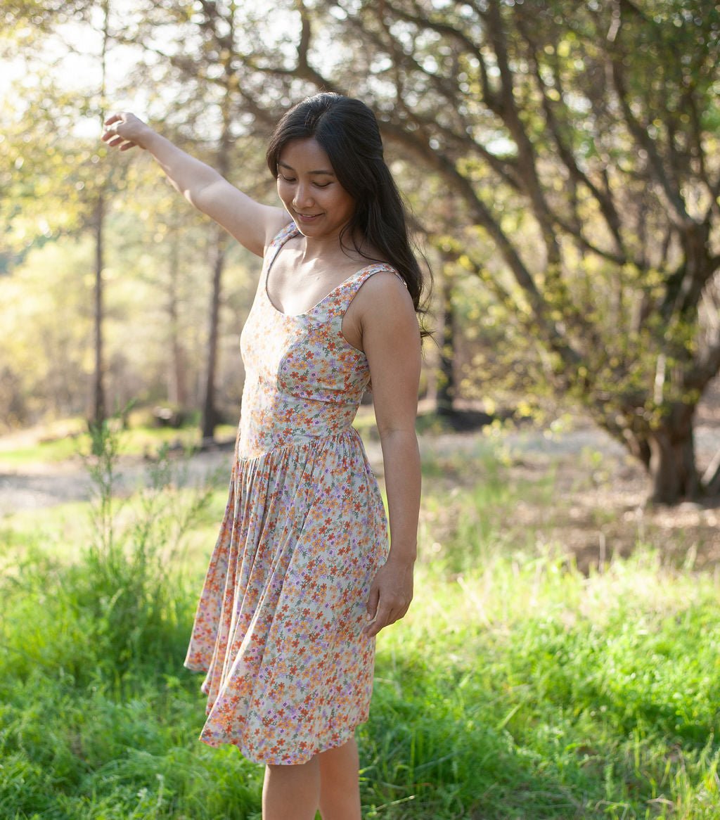 Agnes Dress in Calico Bloom Challis - Aware House - Field Day - 