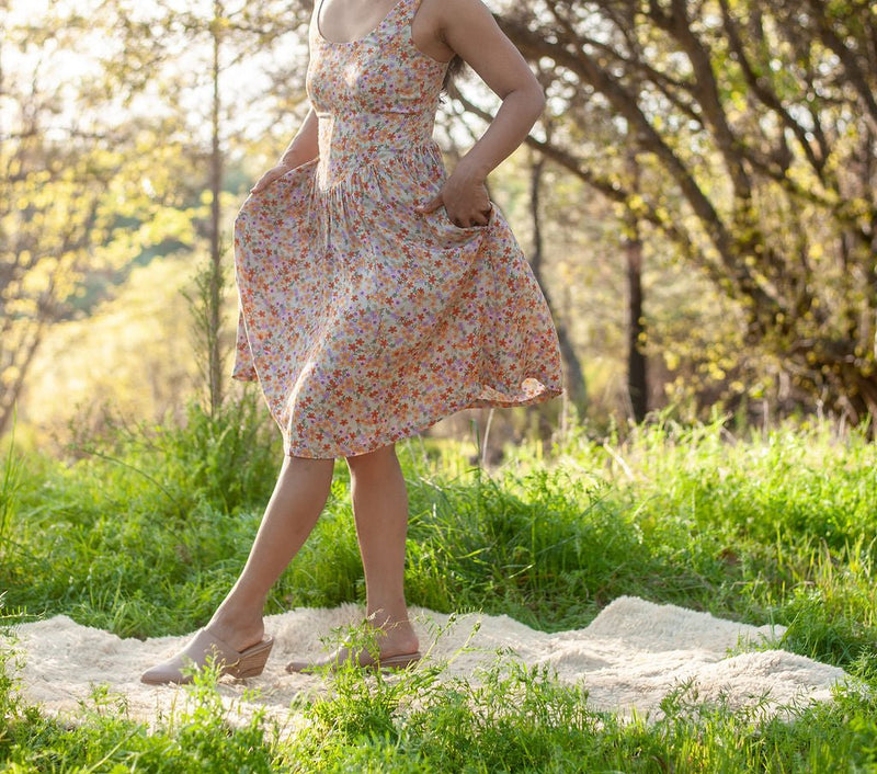 Agnes Dress in Calico Bloom Challis-zoom-