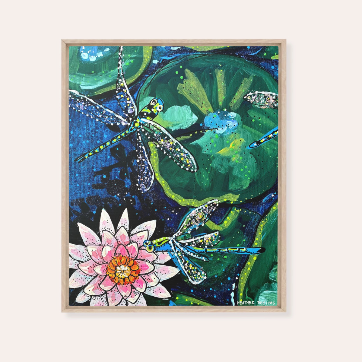Dragonfly Lily | Framed Fine Art Canvas Print | Multiple Sizes-4