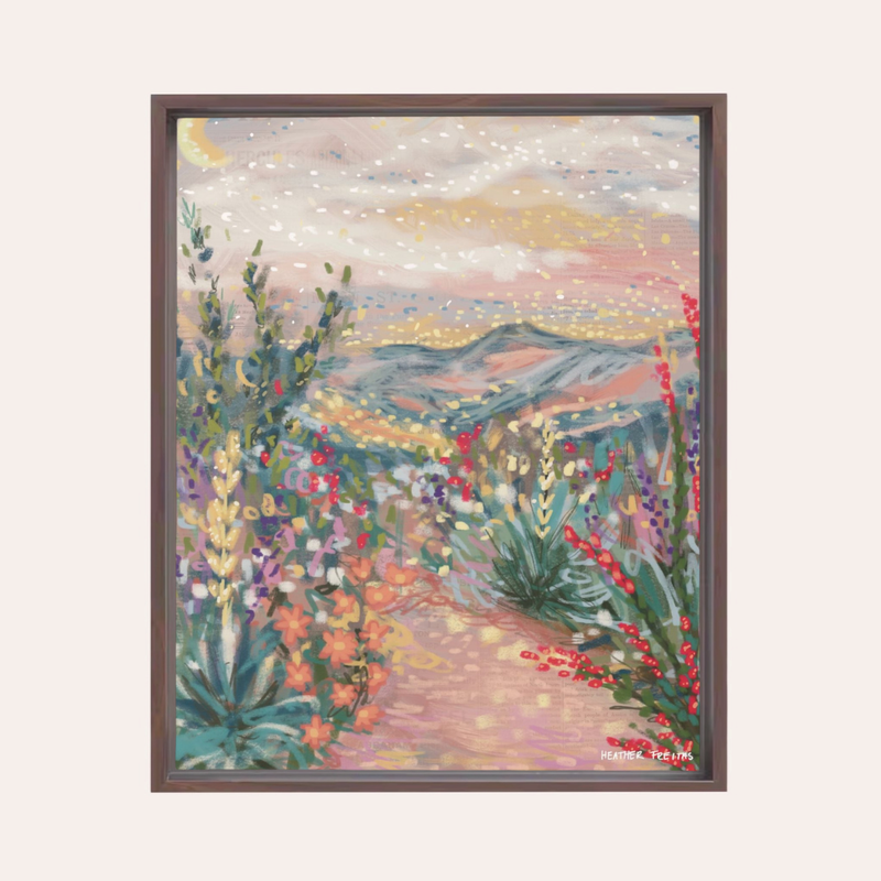 Pastel Desert | Framed Fine Art Canvas Print | Multiple Sizes-zoom-