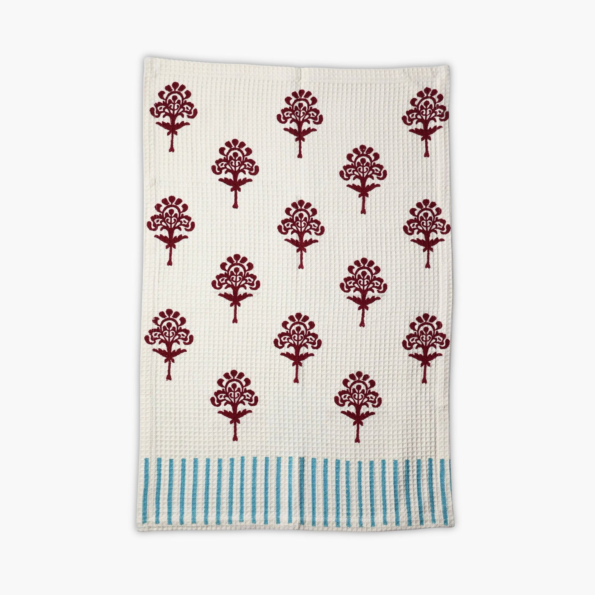 Harmony Cotton Waffle Kitchen Towels – Red Dahlia-2
