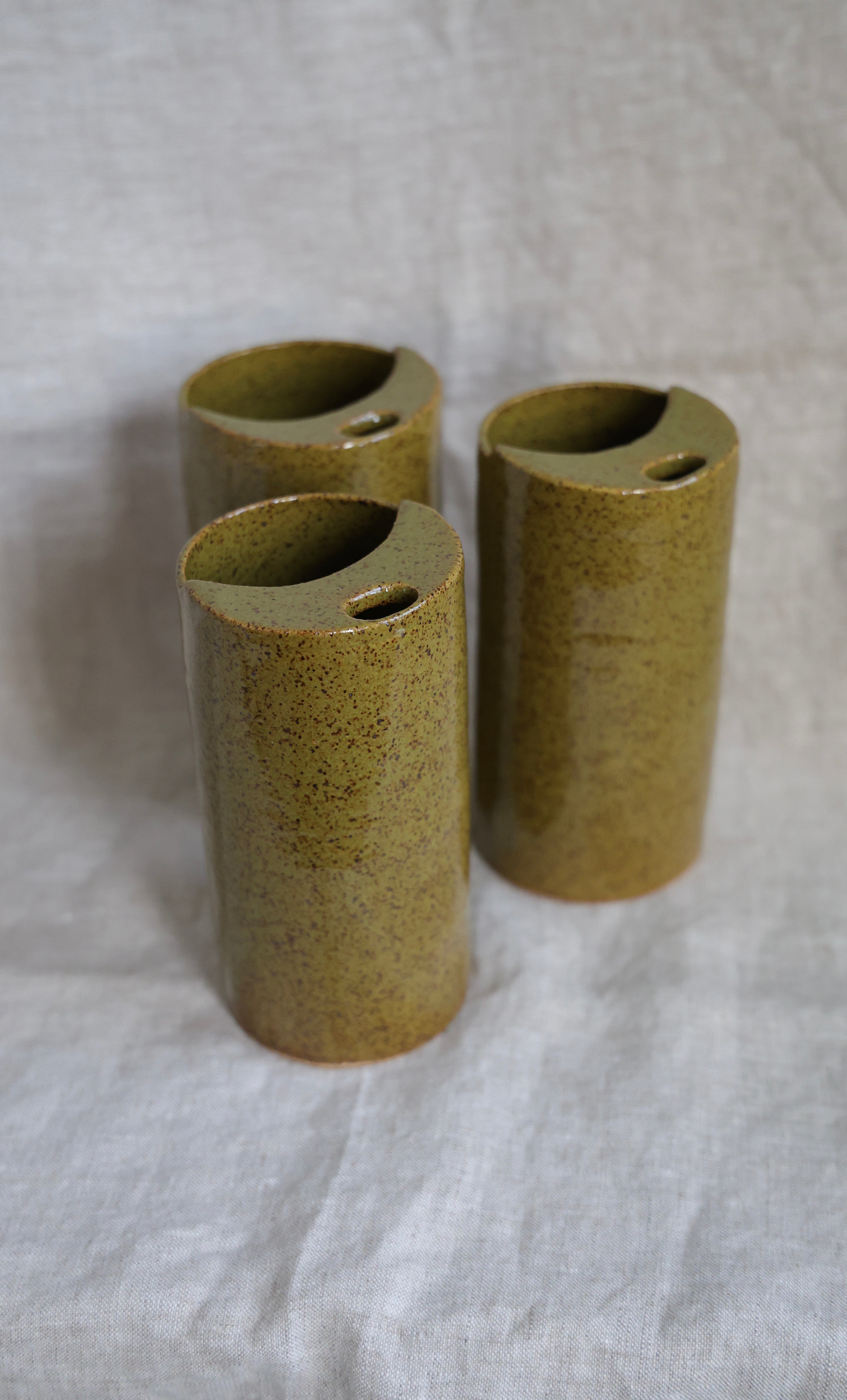 Crescent Moon Travel Mug | Olive Green Stoneware-zoom-3