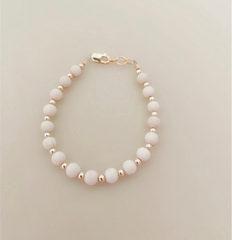 Tan & Gold Layer Bracelet | 14K Gold Filled-zoom-