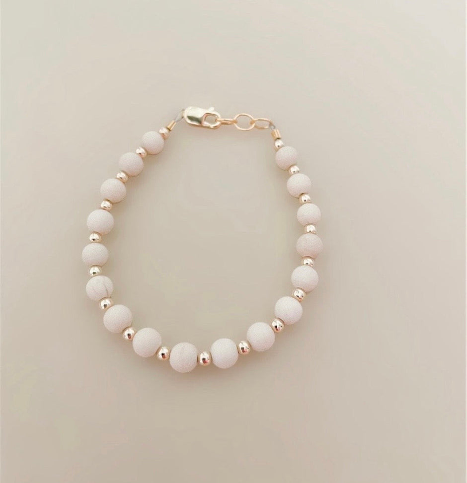 Tan & Gold Layer Bracelet | 14K Gold Filled